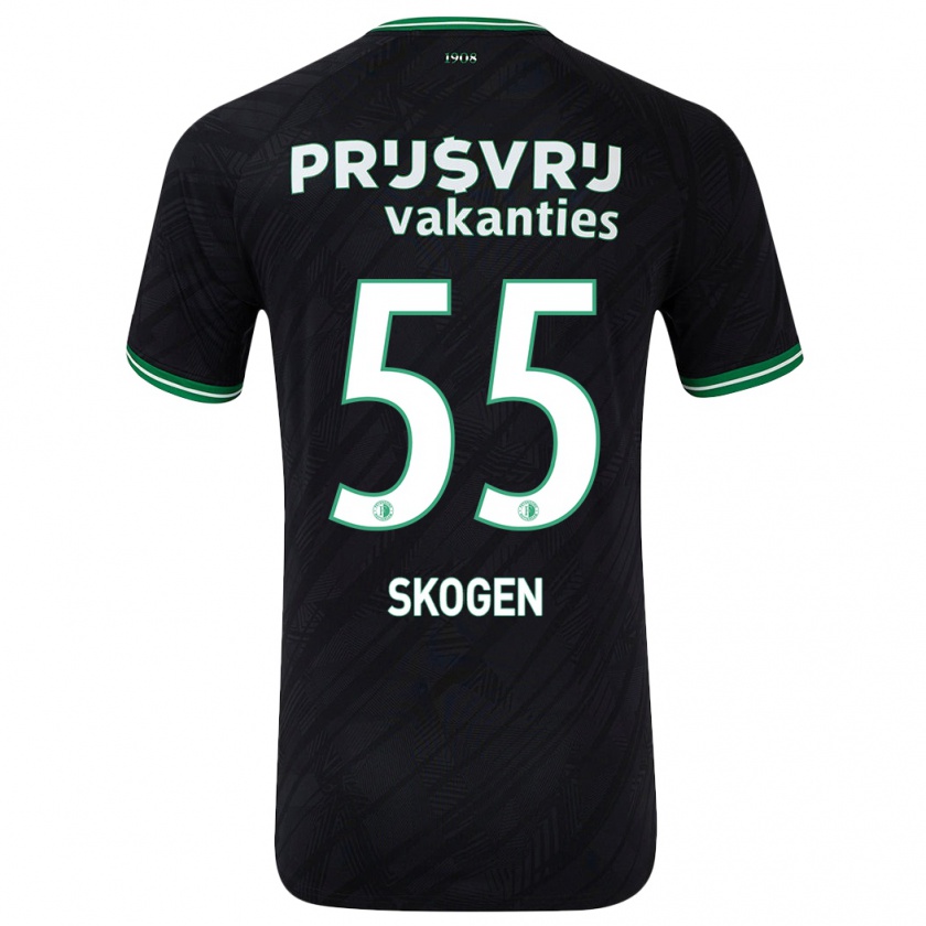 Kandiny Niño Camiseta Sondre Skogen #55 Negro Verde 2ª Equipación 2024/25 La Camisa México