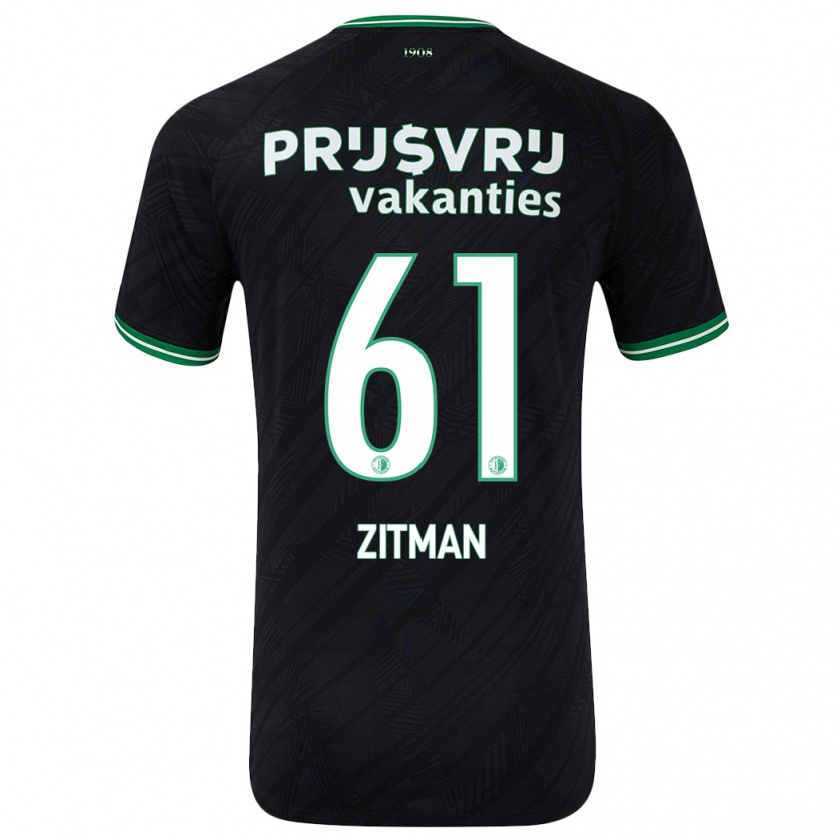 Kandiny Niño Camiseta Sven Zitman #61 Negro Verde 2ª Equipación 2024/25 La Camisa México