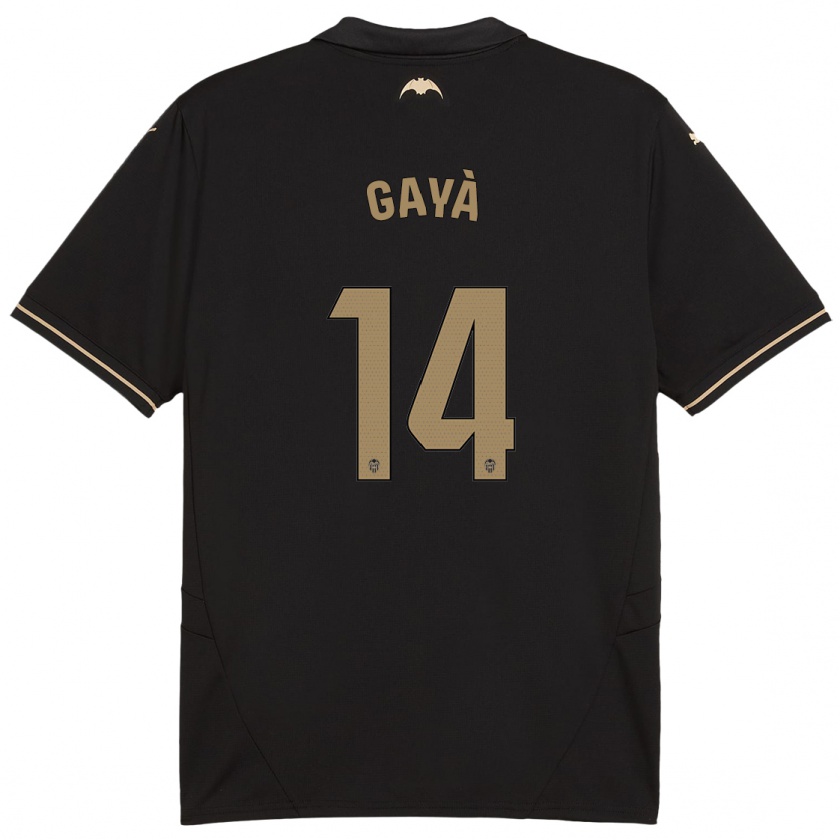 Kandiny Bambino Maglia José Gayà #14 Nero Kit Gara Away 2024/25 Maglietta