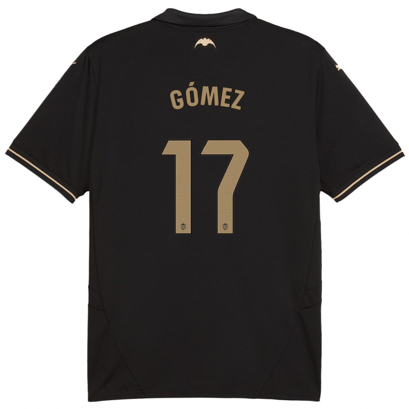 Kandiny Kinderen Dani Gómez #17 Zwart Uitshirt Uittenue 2024/25 T-Shirt