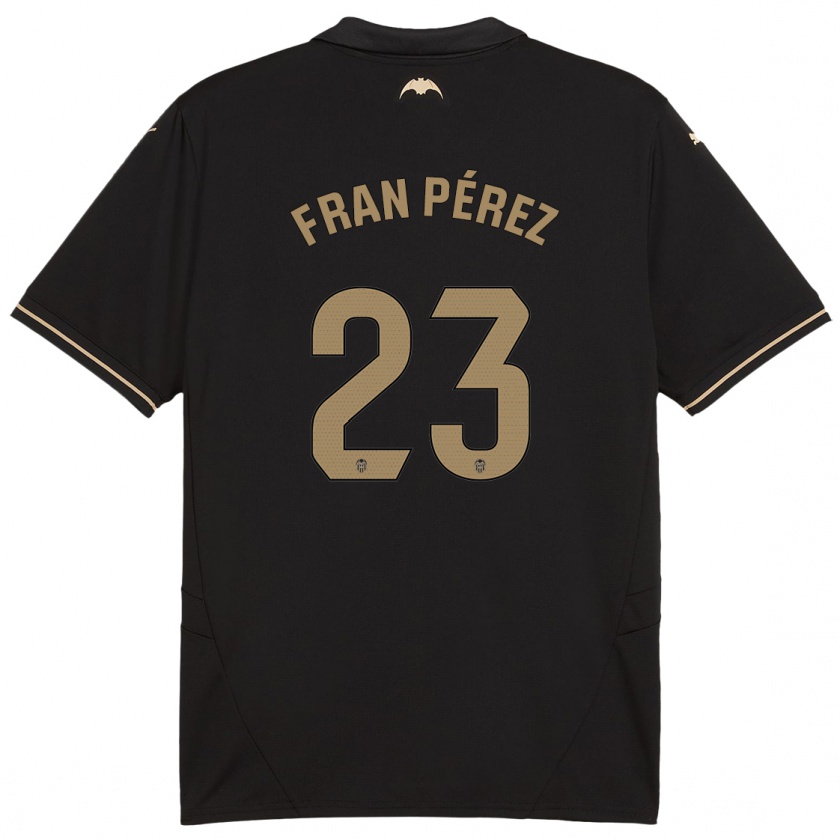 Kandiny Kinderen Fran Pérez #23 Zwart Uitshirt Uittenue 2024/25 T-Shirt België