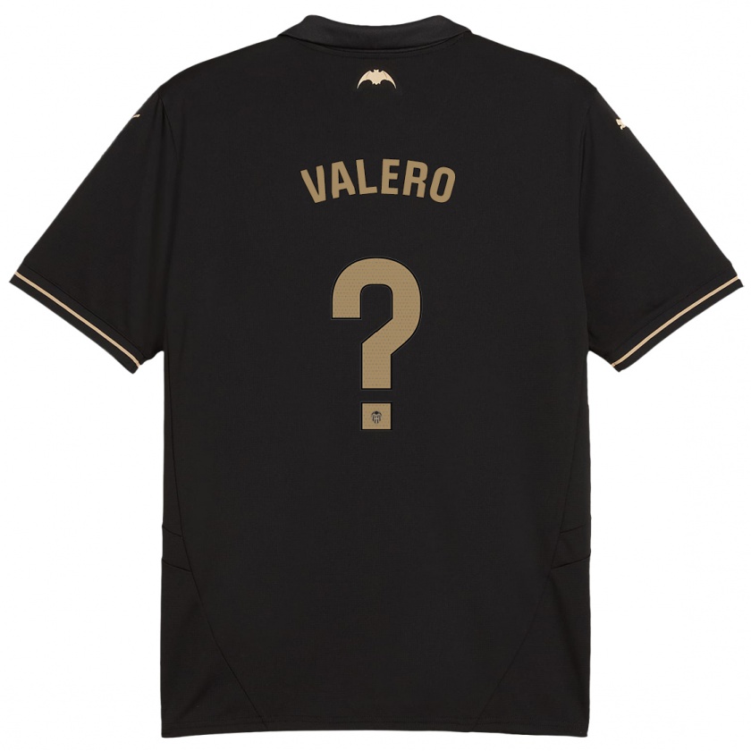 Kandiny Bambino Maglia Iván Valero #0 Nero Kit Gara Away 2024/25 Maglietta