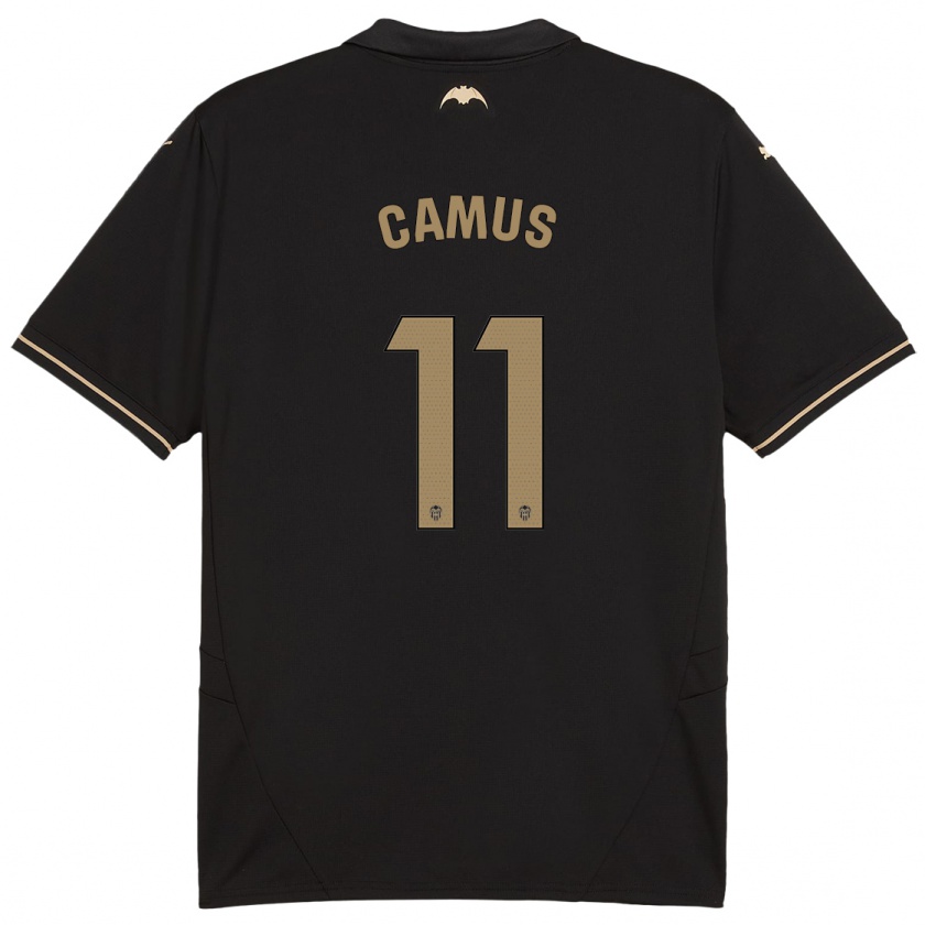 Kandiny Bambino Maglia Marco Camus #11 Nero Kit Gara Away 2024/25 Maglietta