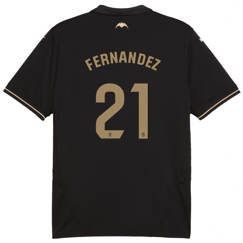 Kandiny Niño Camiseta Estela Fernández #21 Negro 2ª Equipación 2024/25 La Camisa