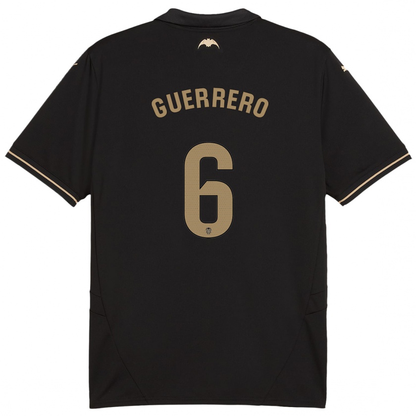 Kandiny Bambino Maglia Paula Guerrero #6 Nero Kit Gara Away 2024/25 Maglietta