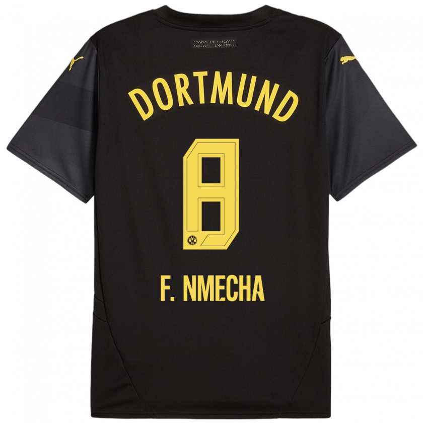 Kandiny Bambino Maglia Felix Nmecha #8 Nero Giallo Kit Gara Away 2024/25 Maglietta