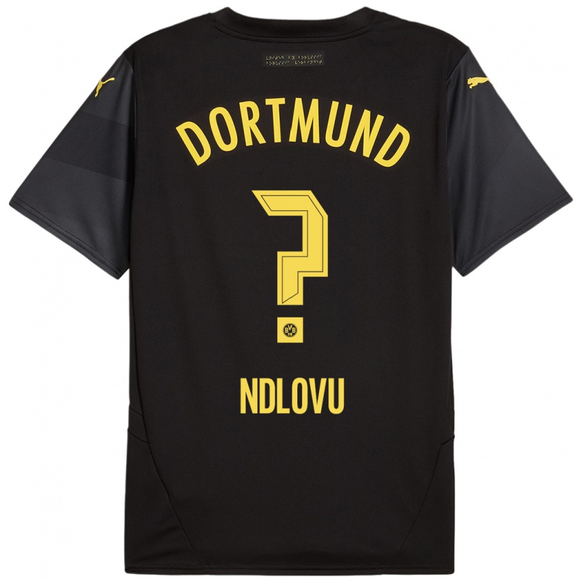 Kandiny Bambino Maglia Desmond Ndlovu #0 Nero Giallo Kit Gara Away 2024/25 Maglietta