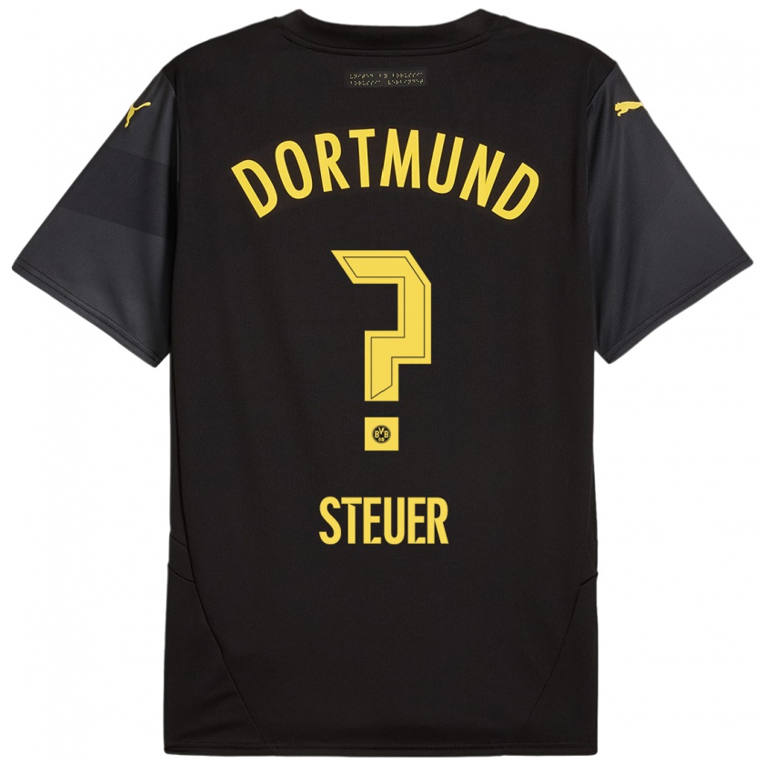 Kandiny Kinder Etienne Steuer #0 Schwarz Gelb Auswärtstrikot Trikot 2024/25 T-Shirt Österreich