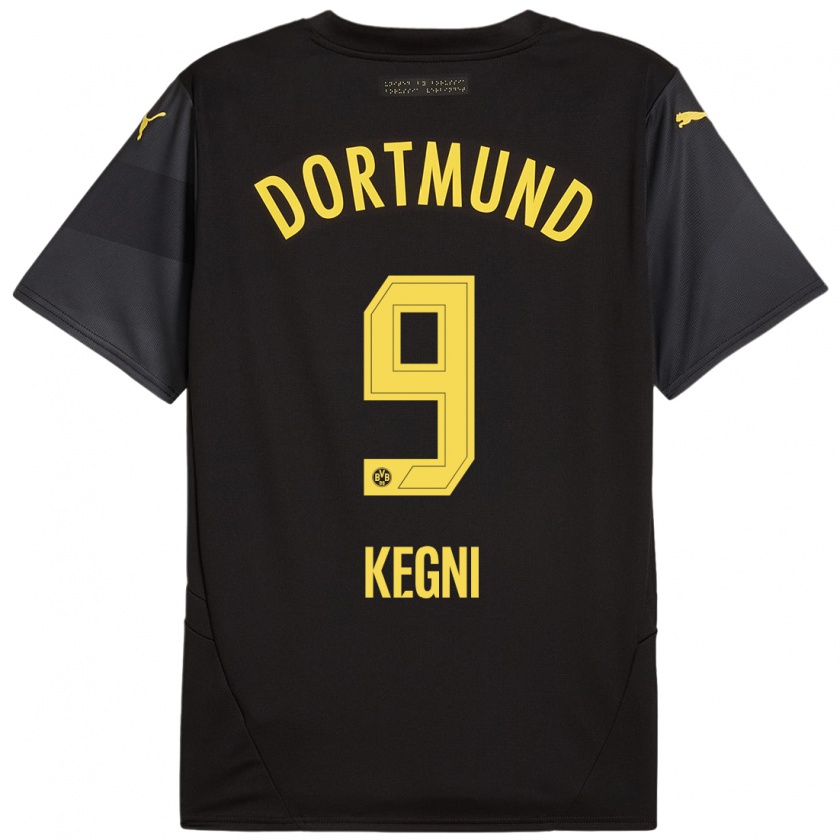 Kandiny Bambino Maglia Pharell Kegni #9 Nero Giallo Kit Gara Away 2024/25 Maglietta