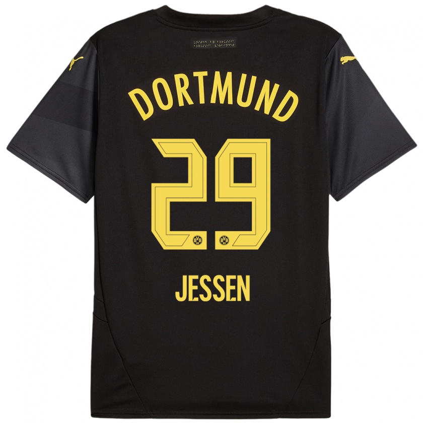 Kandiny Kinder Niklas Jessen #29 Schwarz Gelb Auswärtstrikot Trikot 2024/25 T-Shirt Österreich