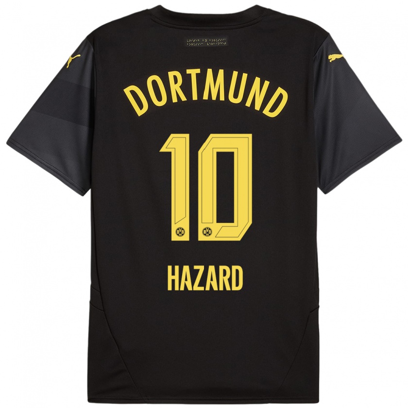 Kandiny Kinderen Thorgan Hazard #10 Zwart Geel Uitshirt Uittenue 2024/25 T-Shirt