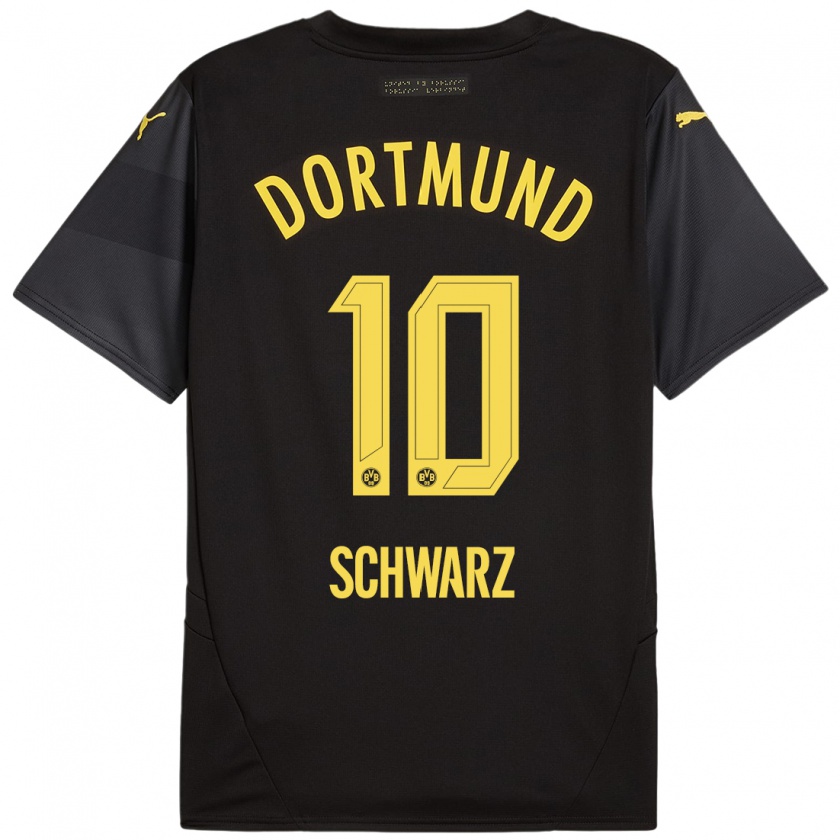 Kandiny Bambino Maglia Oskar Schwarz #10 Nero Giallo Kit Gara Away 2024/25 Maglietta