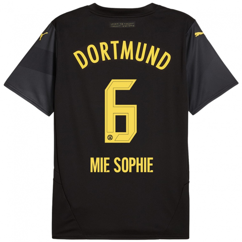 Kandiny Bambino Maglia Sando Mie Sophie #6 Nero Giallo Kit Gara Away 2024/25 Maglietta