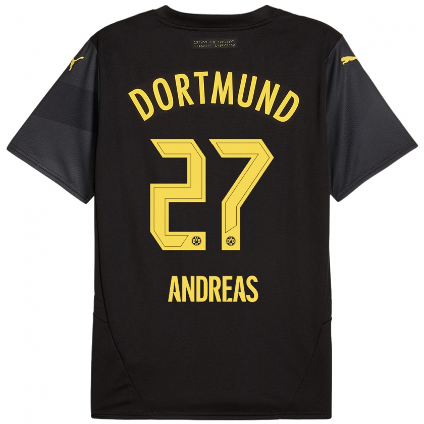 Kandiny Kinderen Kuno Andreas #27 Zwart Geel Uitshirt Uittenue 2024/25 T-Shirt