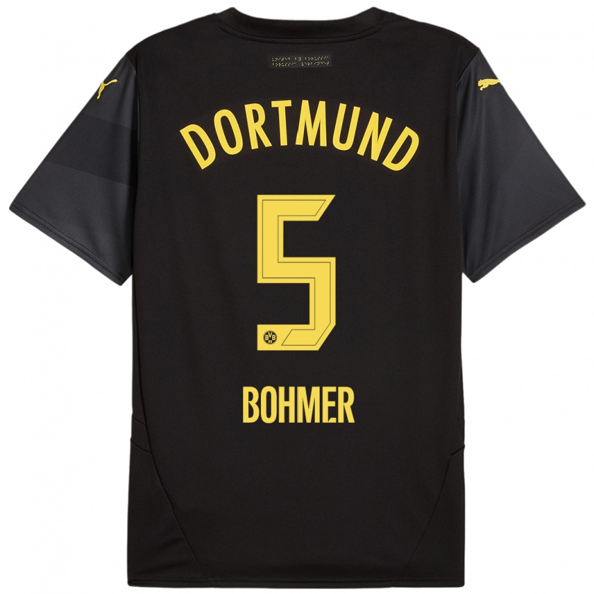 Kandiny Bambino Maglia Tim Bohmer #5 Nero Giallo Kit Gara Away 2024/25 Maglietta