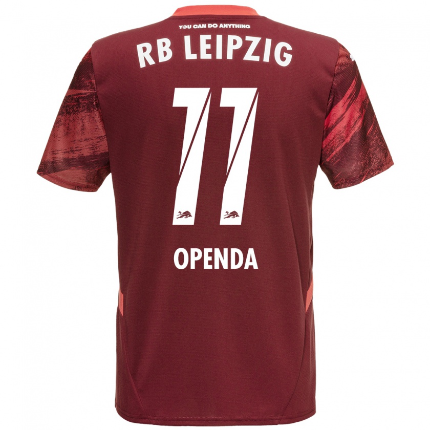 Kandiny Bambino Maglia Loïs Openda #11 Borgogna Kit Gara Away 2024/25 Maglietta