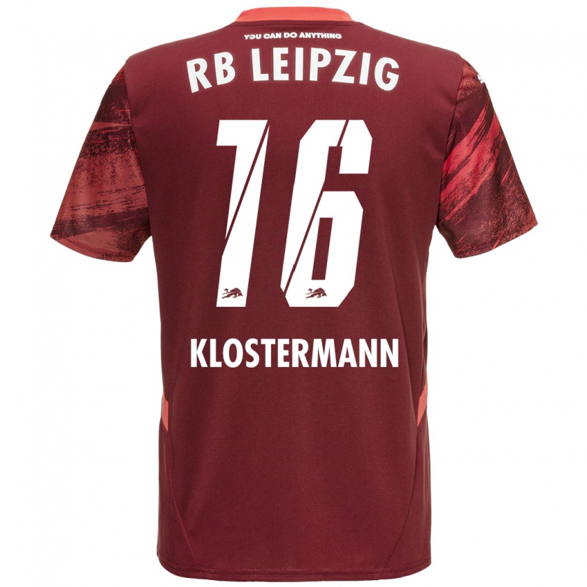 Kandiny Niño Camiseta Lukas Klostermann #16 Borgoña 2ª Equipación 2024/25 La Camisa