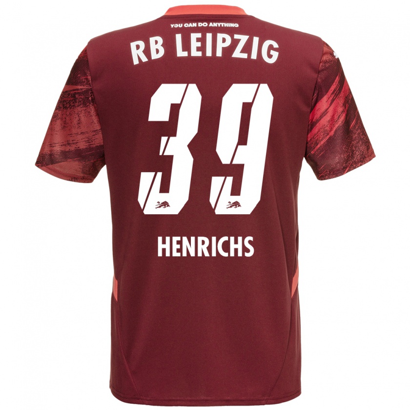 Kandiny Niño Camiseta Benjamin Henrichs #39 Borgoña 2ª Equipación 2024/25 La Camisa