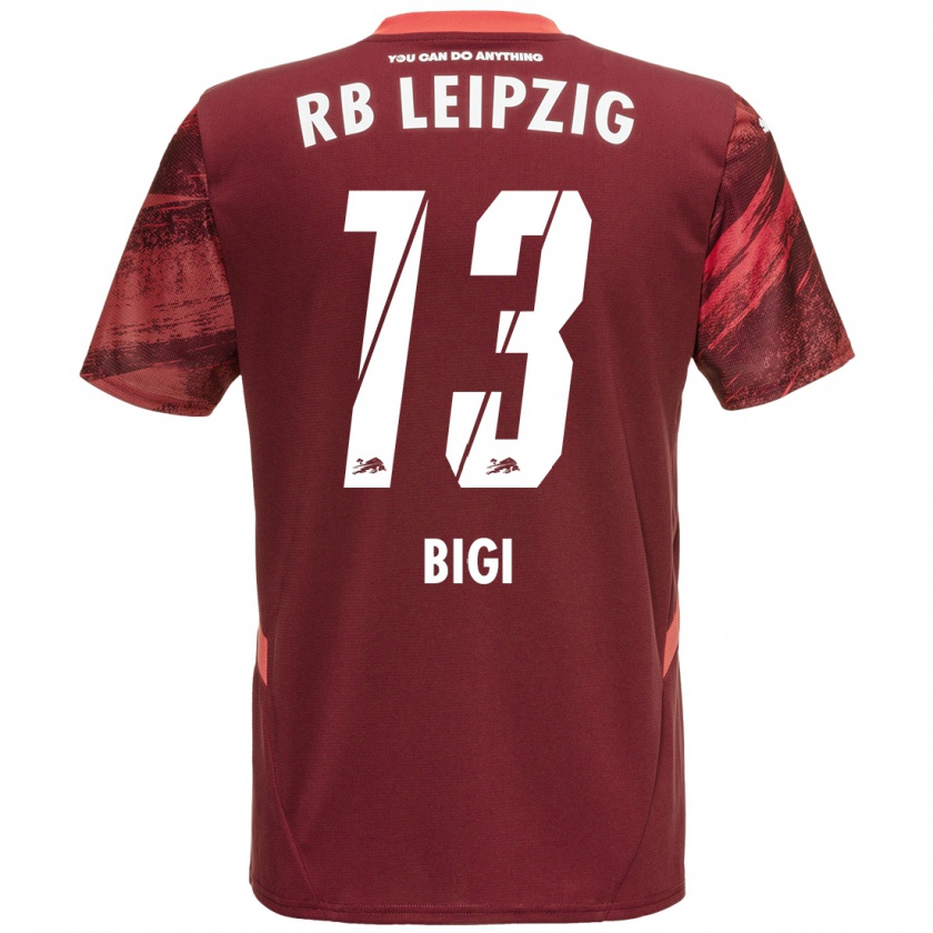 Kandiny Bambino Maglia Samim Bigi #13 Borgogna Kit Gara Away 2024/25 Maglietta