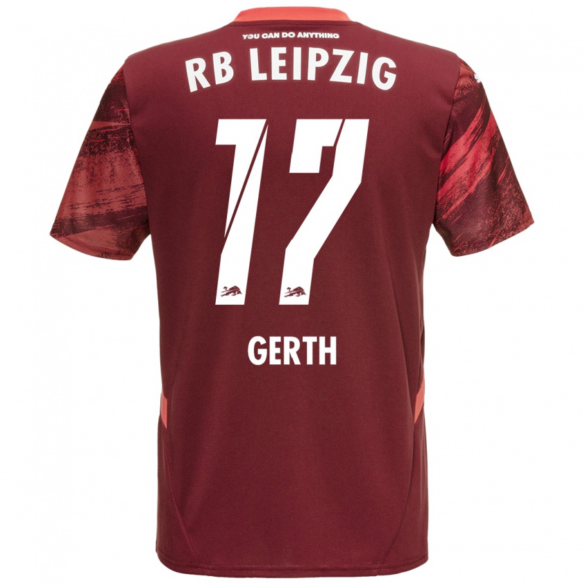 Kandiny Bambino Maglia Amos Gerth #17 Borgogna Kit Gara Away 2024/25 Maglietta