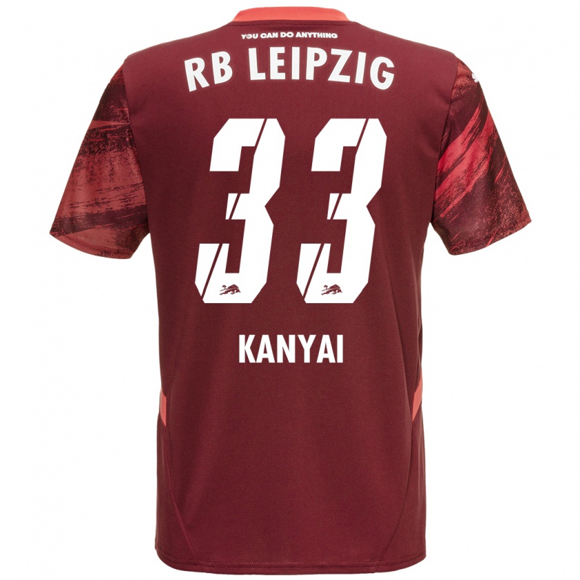 Kandiny Niño Camiseta Janos Kanyai #33 Borgoña 2ª Equipación 2024/25 La Camisa