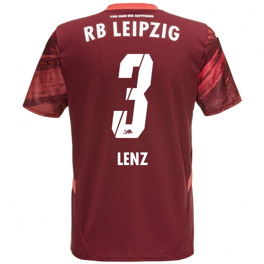 Kandiny Niño Camiseta Christopher Lenz #3 Borgoña 2ª Equipación 2024/25 La Camisa