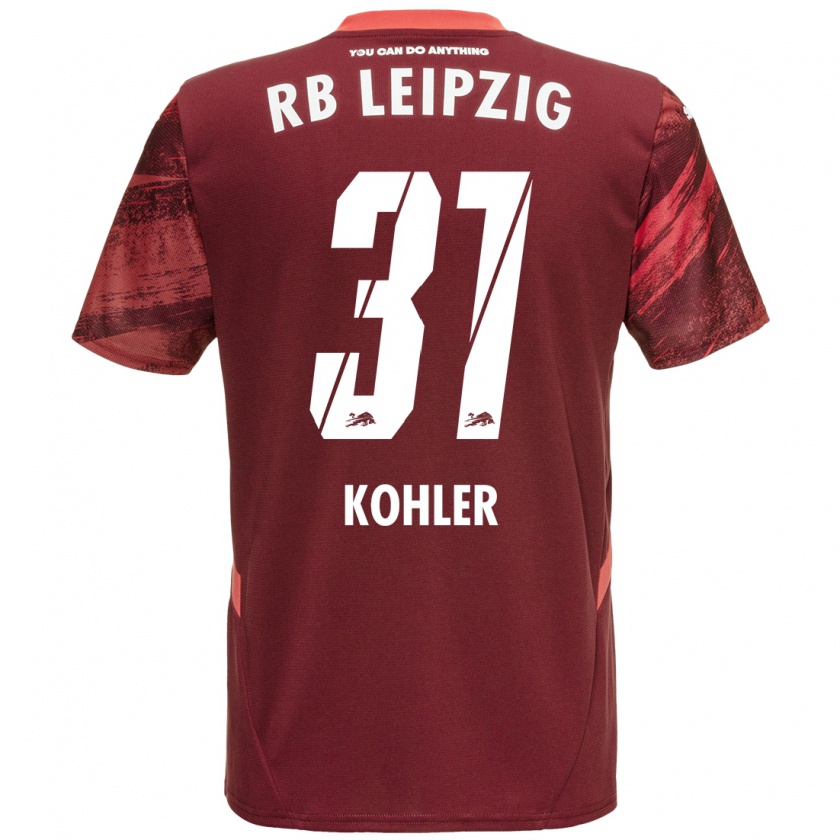 Kandiny Bambino Maglia Tim Köhler #31 Borgogna Kit Gara Away 2024/25 Maglietta