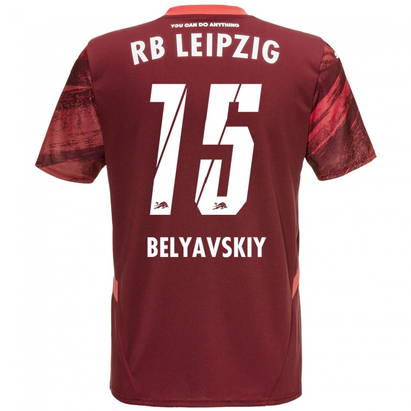 Kandiny Bambino Maglia David Belyavskiy #15 Borgogna Kit Gara Away 2024/25 Maglietta