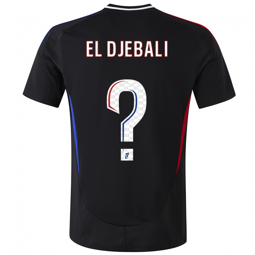 Kandiny Bambino Maglia Chaïm El Djebali #0 Nero Kit Gara Away 2024/25 Maglietta