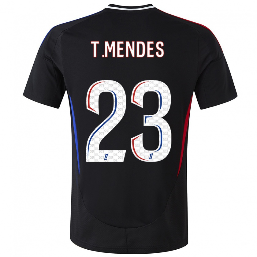 Kandiny Kinderen Thiago Mendes #23 Zwart Uitshirt Uittenue 2024/25 T-Shirt