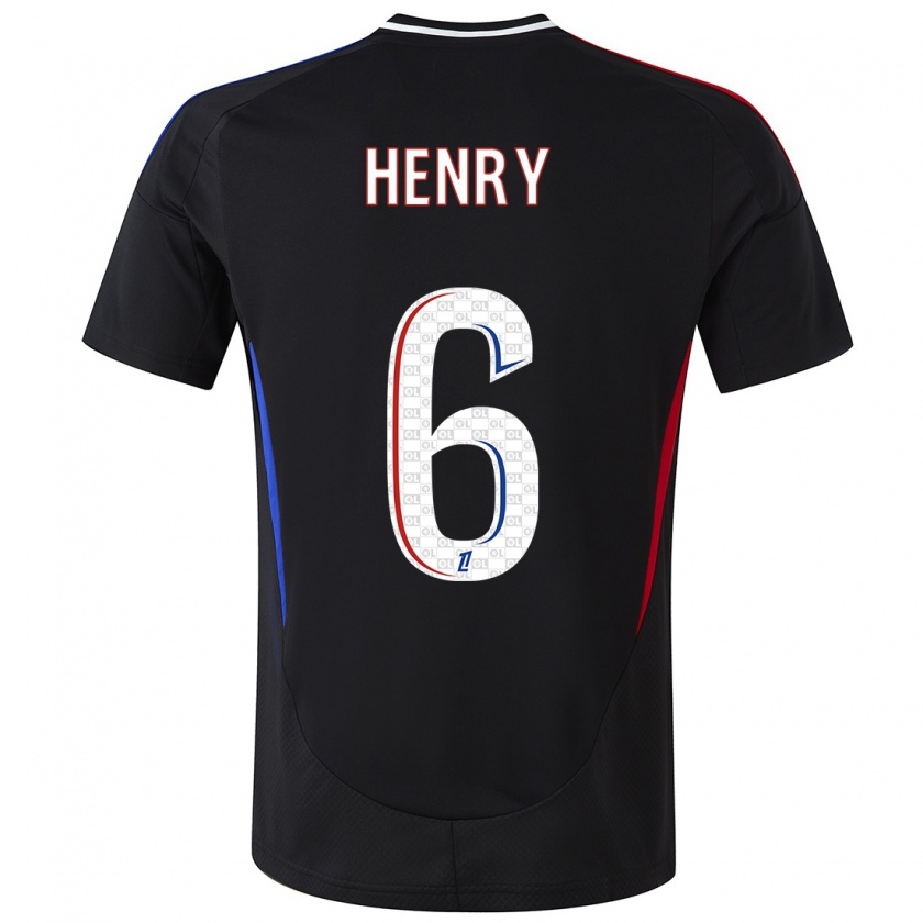 Kandiny Bambino Maglia Amandine Henry #6 Nero Kit Gara Away 2024/25 Maglietta