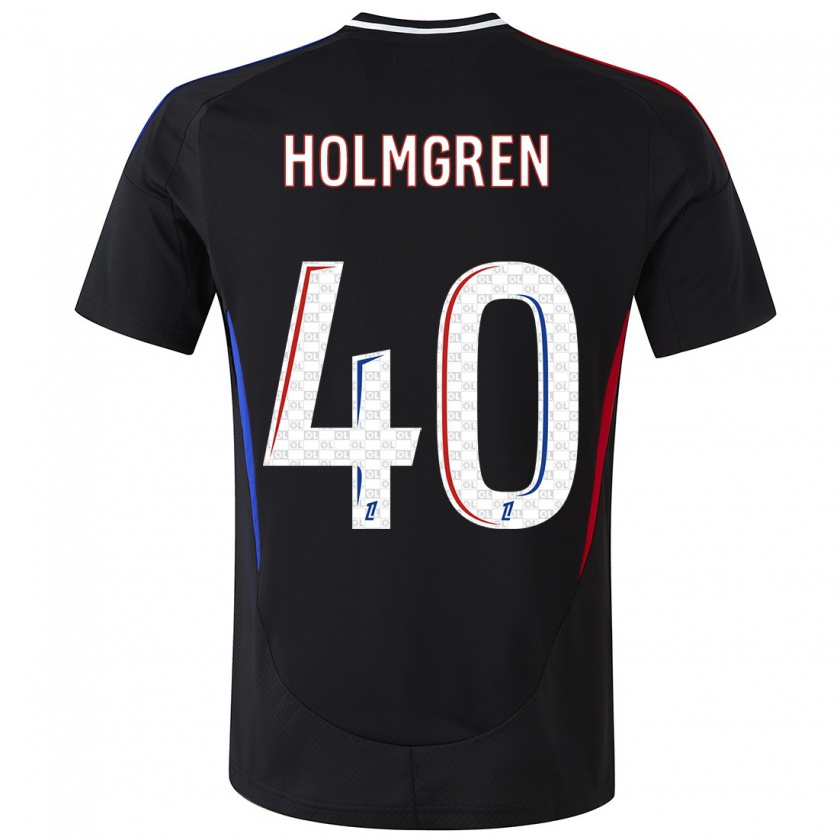 Kandiny Bambino Maglia Emma Holmgren #40 Nero Kit Gara Away 2024/25 Maglietta