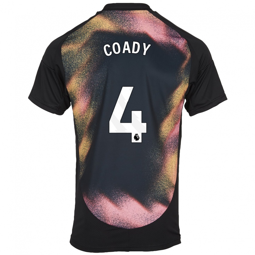 Kandiny Kinder Conor Coady #4 Schwarz Weiß Auswärtstrikot Trikot 2024/25 T-Shirt Österreich