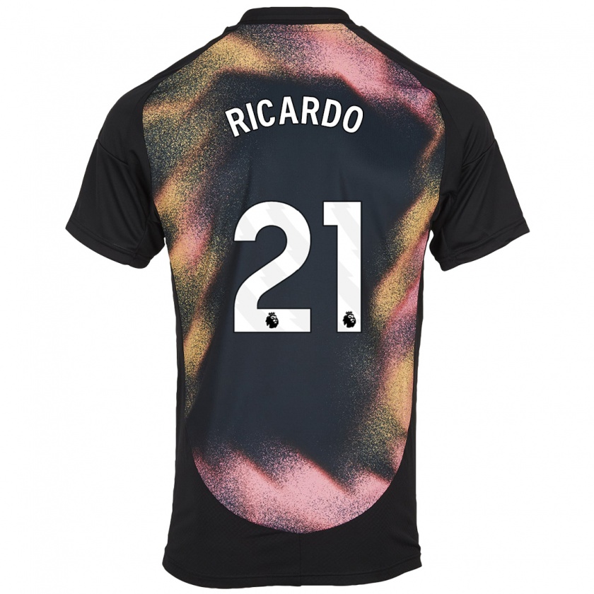 Kandiny Kinderen Ricardo Pereira #21 Zwart Wit Uitshirt Uittenue 2024/25 T-Shirt