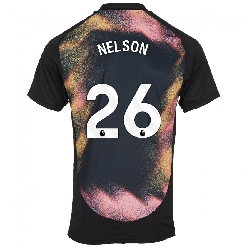 Kandiny Bambino Maglia Ben Nelson #26 Nero Bianco Kit Gara Away 2024/25 Maglietta