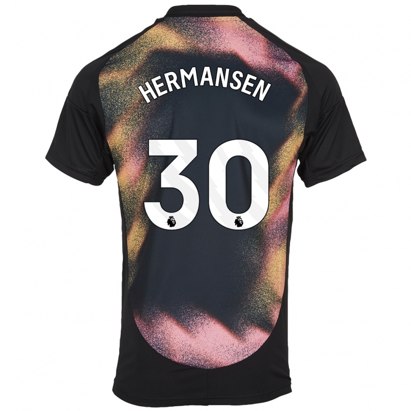 Kandiny Kinderen Mads Hermansen #30 Zwart Wit Uitshirt Uittenue 2024/25 T-Shirt België