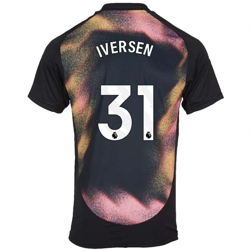 Kandiny Kinderen Daniel Iversen #31 Zwart Wit Uitshirt Uittenue 2024/25 T-Shirt