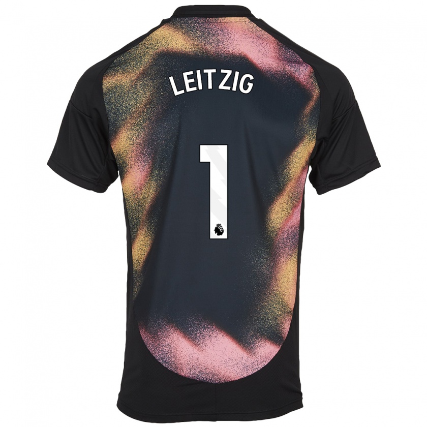 Kandiny Bambino Maglia Janina Leitzig #1 Nero Bianco Kit Gara Away 2024/25 Maglietta