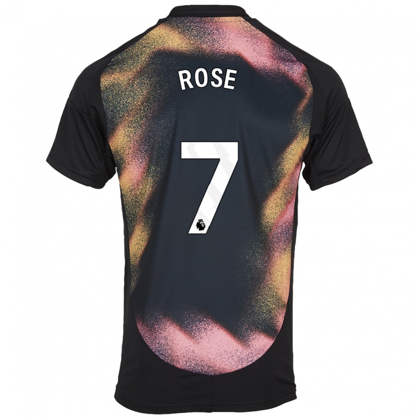 Kandiny Bambino Maglia Deanne Rose #7 Nero Bianco Kit Gara Away 2024/25 Maglietta