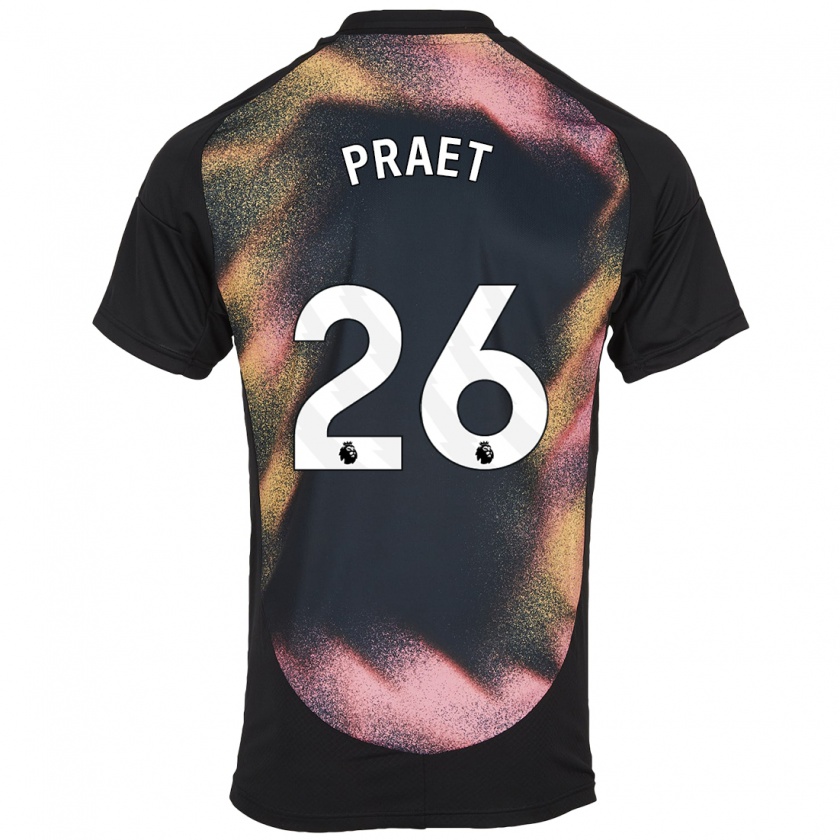 Kandiny Bambino Maglia Dennis Praet #26 Nero Bianco Kit Gara Away 2024/25 Maglietta