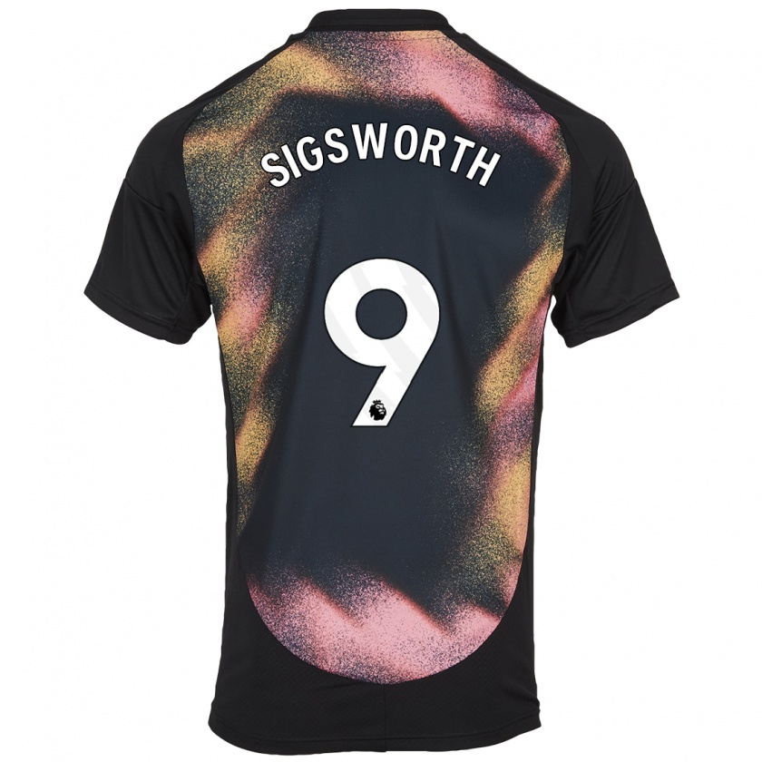 Kandiny Bambino Maglia Jessica Sigsworth #9 Nero Bianco Kit Gara Away 2024/25 Maglietta