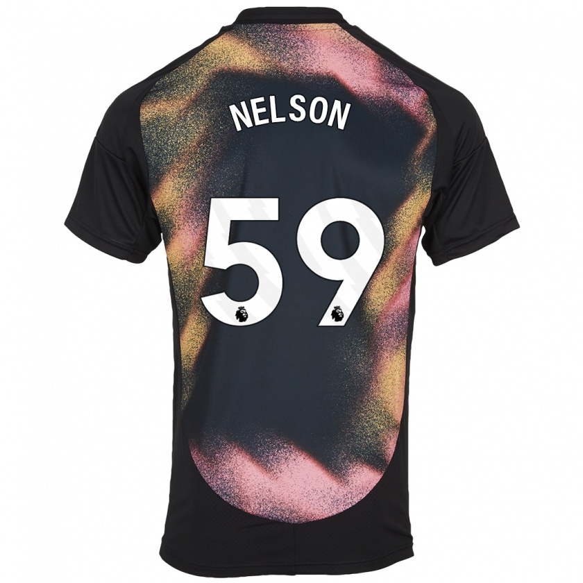 Kandiny Kinderen Ronny Nelson #59 Zwart Wit Uitshirt Uittenue 2024/25 T-Shirt