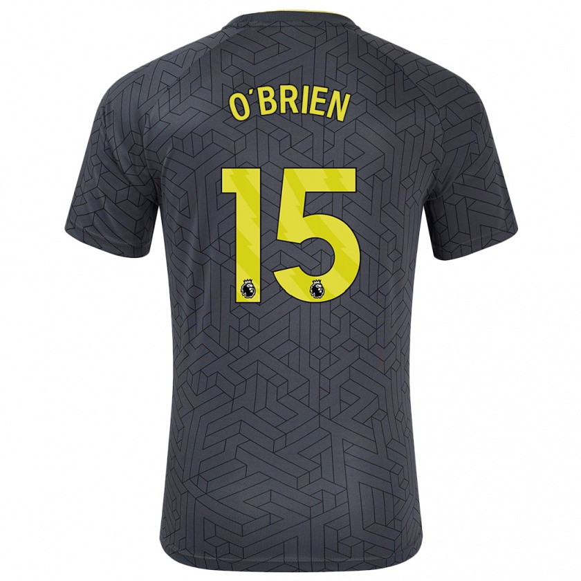 Kandiny Kinderen Jake O'brien #15 Zwart Geel Uitshirt Uittenue 2024/25 T-Shirt