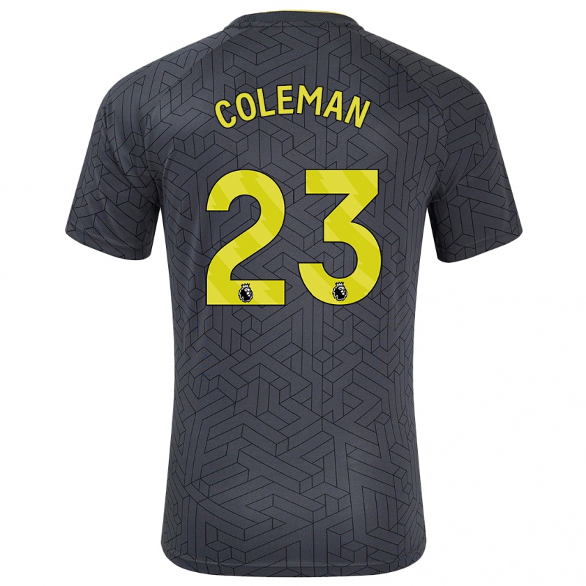 Kandiny Kinderen Séamus Coleman #23 Zwart Geel Uitshirt Uittenue 2024/25 T-Shirt België