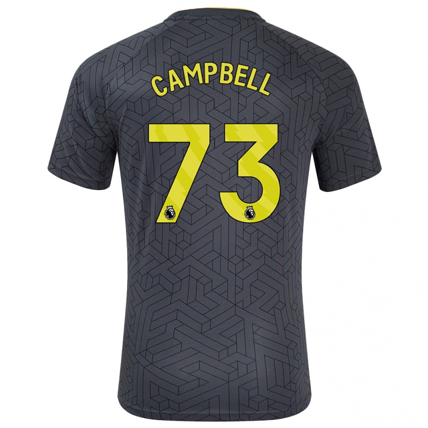 Kandiny Kinderen Elijah Campbell #73 Zwart Geel Uitshirt Uittenue 2024/25 T-Shirt