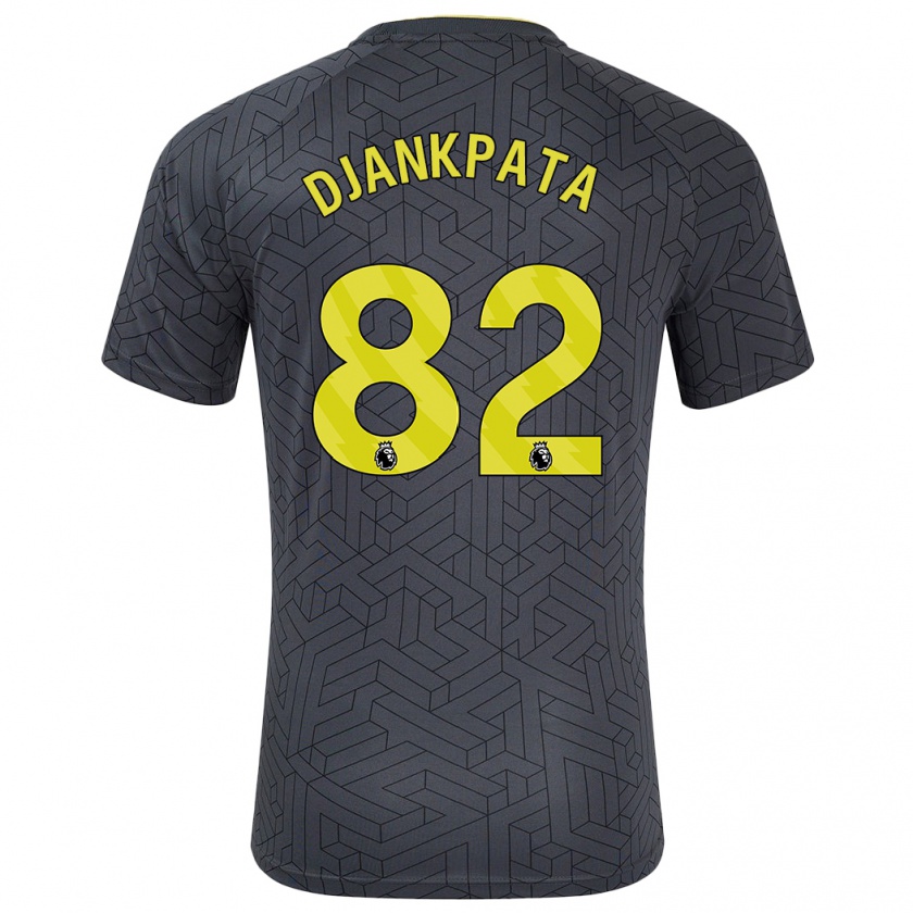 Kandiny Bambino Maglia Halid Djankpata #82 Nero Giallo Kit Gara Away 2024/25 Maglietta