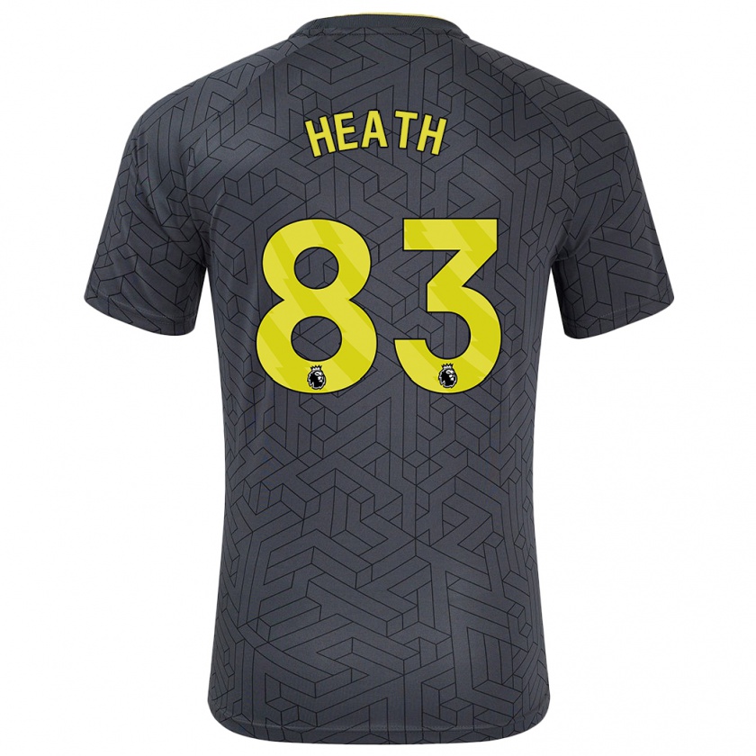 Kandiny Kinderen Isaac Heath #83 Zwart Geel Uitshirt Uittenue 2024/25 T-Shirt België