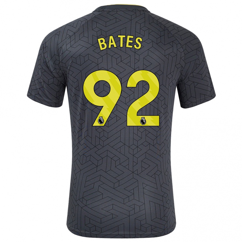 Kandiny Kinderen Callum Bates #92 Zwart Geel Uitshirt Uittenue 2024/25 T-Shirt