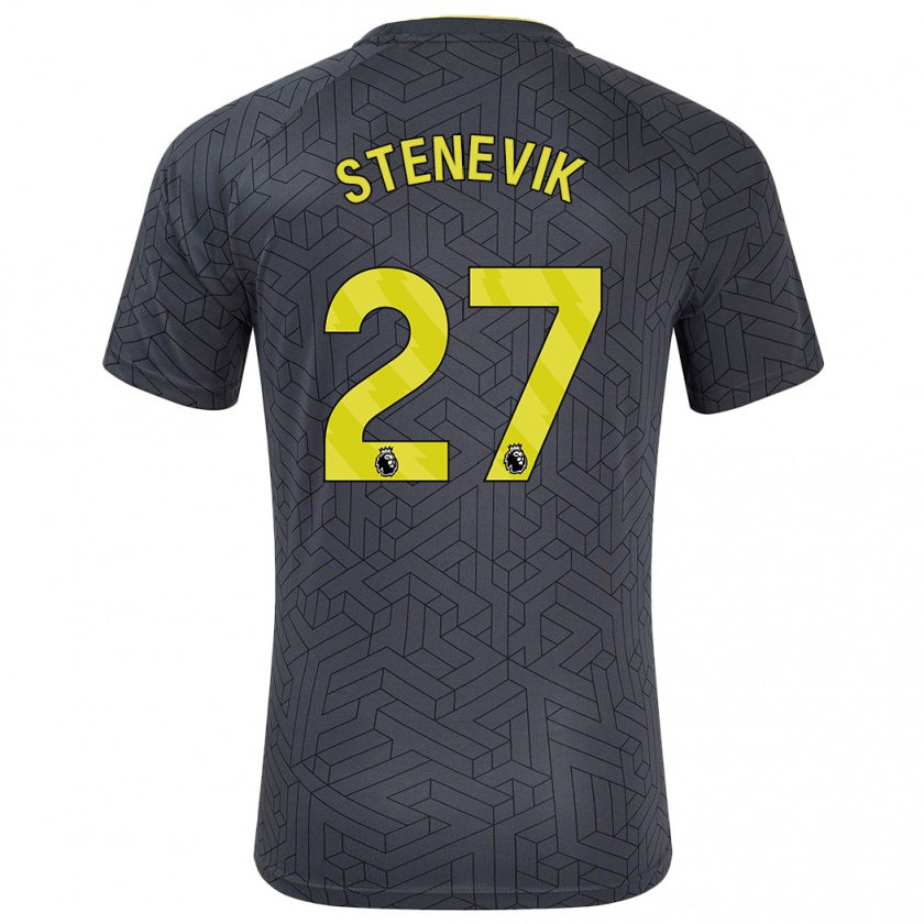 Kandiny Kinder Elise Stenevik #27 Schwarz Gelb Auswärtstrikot Trikot 2024/25 T-Shirt Österreich