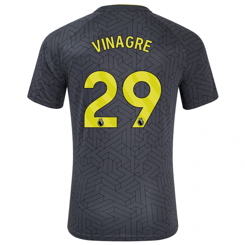 Kandiny Kinderen Ruben Vinagre #29 Zwart Geel Uitshirt Uittenue 2024/25 T-Shirt België